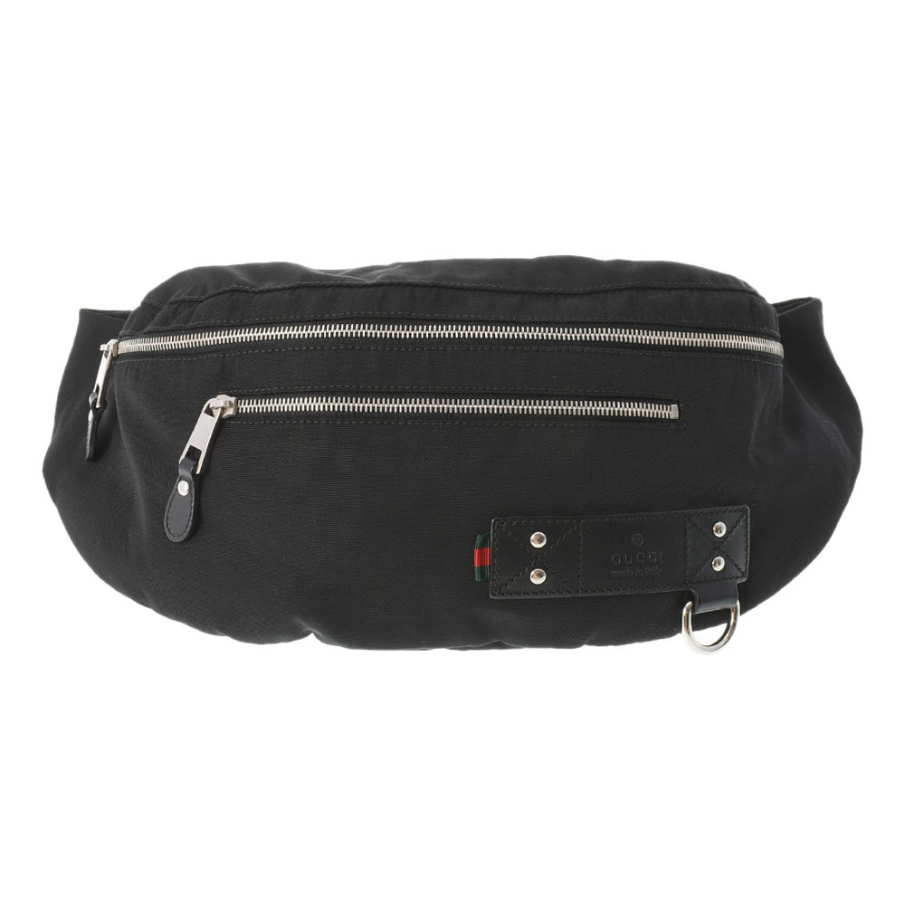 Gucci Body Bag Black Zipper Canvas Shoulder - Picture 1 of 16
